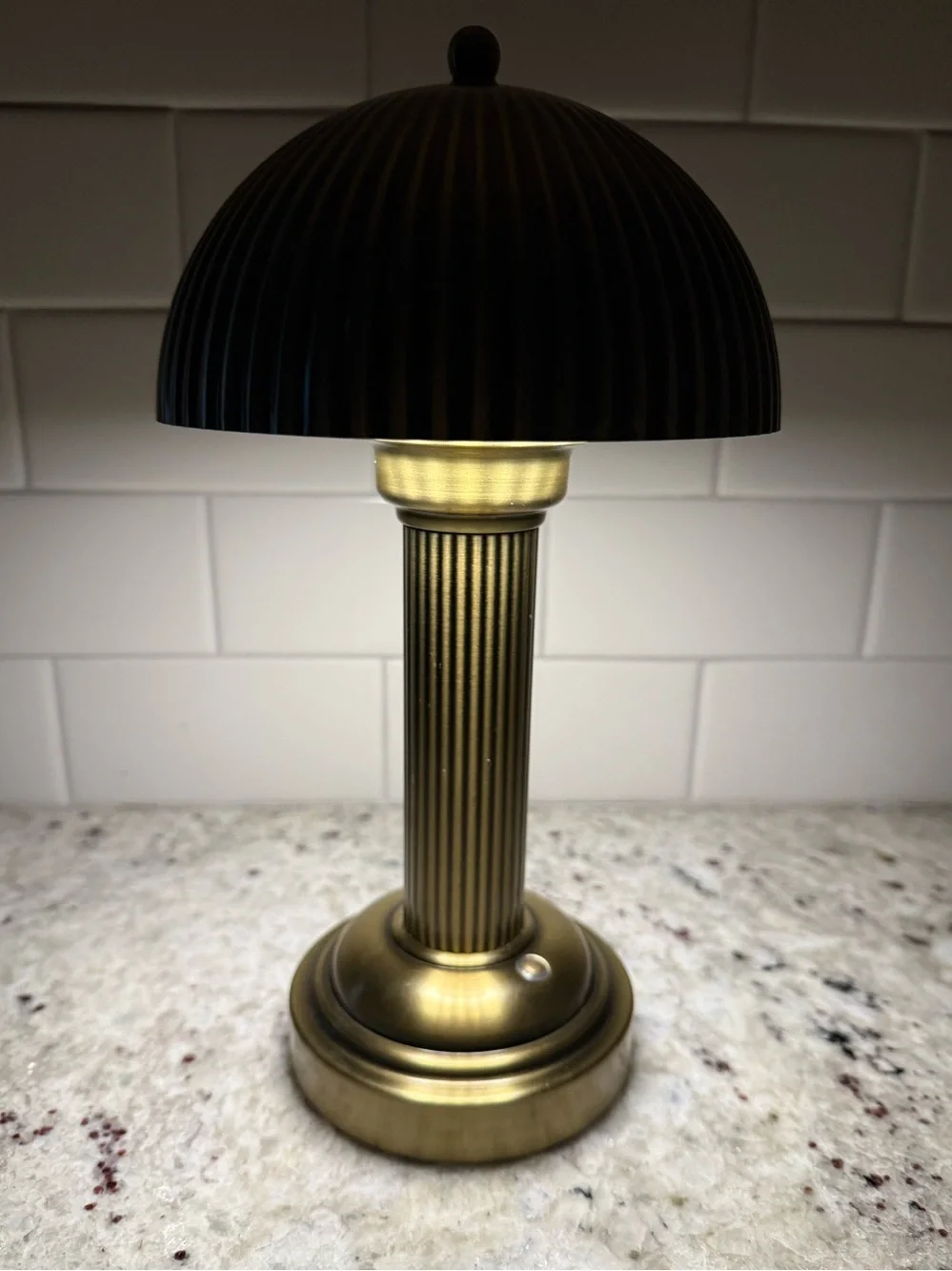 Hearth & Hand 11.5” Fluted Metal Rechargeable Brass Table Lamp - 3 Light Level